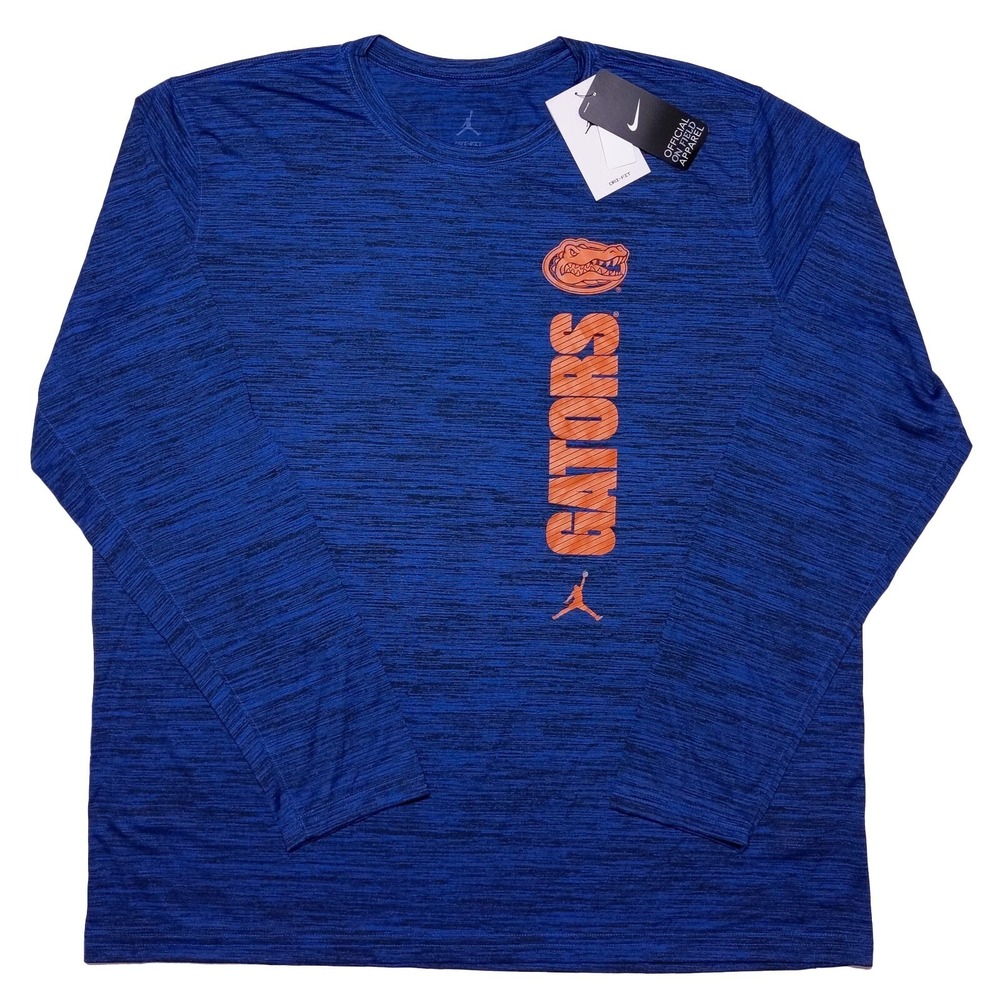 NIKE AIR JORDAN Florida Gators Long Sleeve Performance Shirt Blue‎ XXL 2XL ~ New